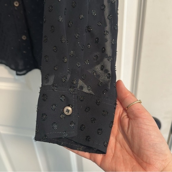 Abercrombie & Fitch Dot Metallic Button Down Blouse size S - Picture 10 of 13